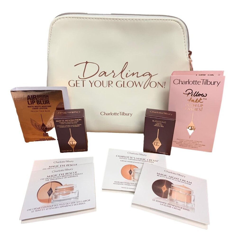 Charlotte Tilbury 9 Piece Travel Set Makeup Bag Magic Eye Night Cream A